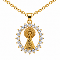 Collar Virgen Pilar Dorado sobre fondo blanco - 25791