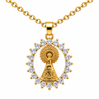 Collar Virgen Pilar Dorado sobre fondo blanco - 25791