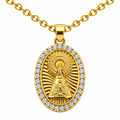 Collar Virgen Pilar Dorado sobre fondo blanco - 25793