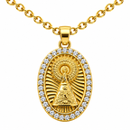 Collar Virgen Pilar Dorado sobre fondo blanco - 25793