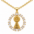 Collar Virgen Pilar Dorado sobre fondo blanco - 25795