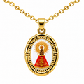 Collar Virgen Pilar Dorado sobre fondo blanco - 25797
