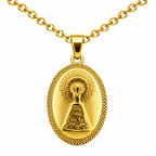Collar Virgen Pilar Dorado sobre fondo blanco - 25799