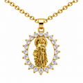 Collar Virgen Carmen Dorado sobre fondo blanco - 25802