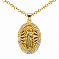 Collar Virgen Carmen Dorado sobre fondo blanco - 25804
