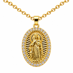 Collar Virgen Carmen Dorado sobre fondo blanco - 25804