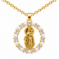 Collar Virgen Carmen Dorado sobre fondo blanco - 25806