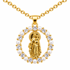 Collar Virgen Carmen Dorado sobre fondo blanco - 25806