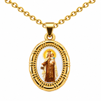 Collar Virgen Carmen Dorado sobre fondo blanco - 25808