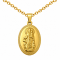 Collar Virgen Carmen Dorado sobre fondo blanco - 25810