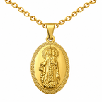 Collar Virgen Carmen Dorado sobre fondo blanco - 25810
