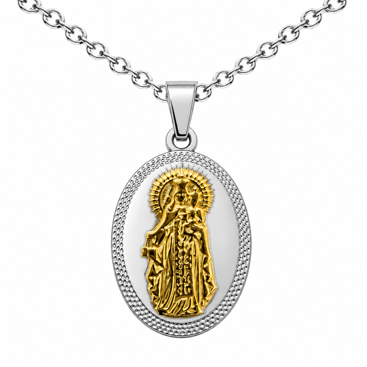 Collar Virgen Carmen Bicolor sobre fondo blanco - 25811