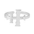 Anillo Cruz de Caravaca Ajustable en Acero Inoxidable Plateado - Plateado