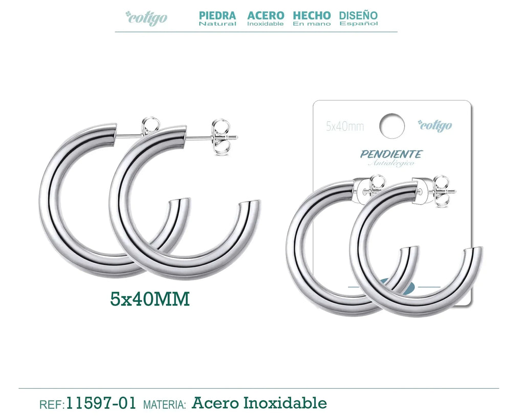 Aro acero color acero 5x40mm