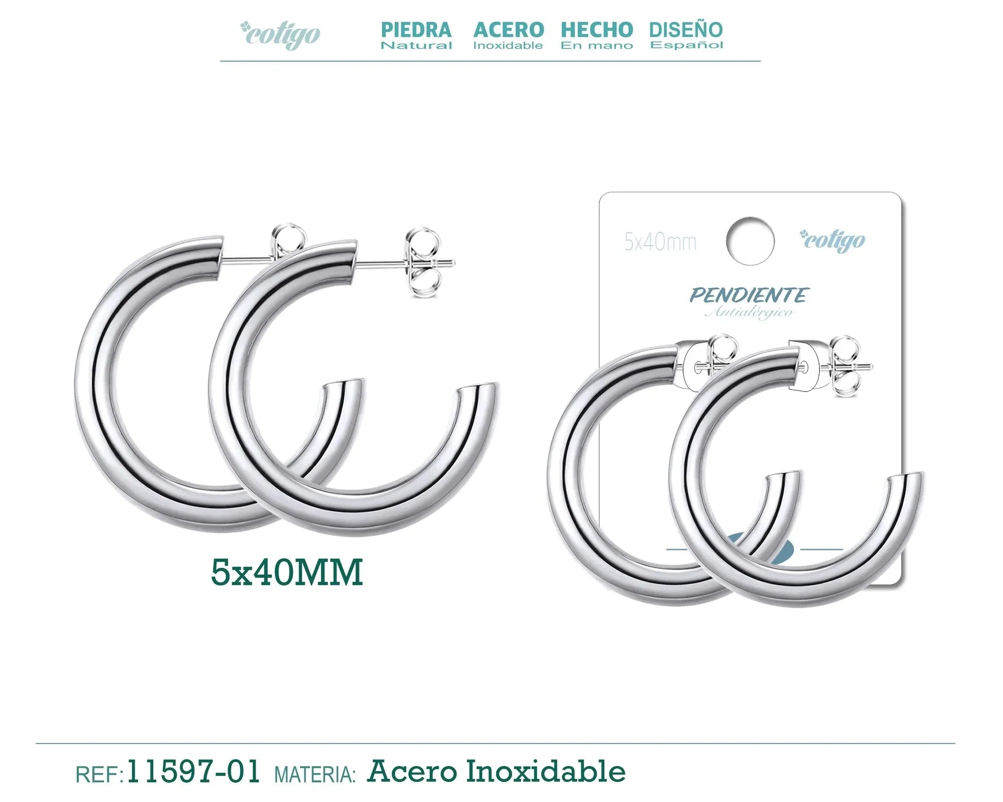 Aro Acero 5x40mm Color Acero
