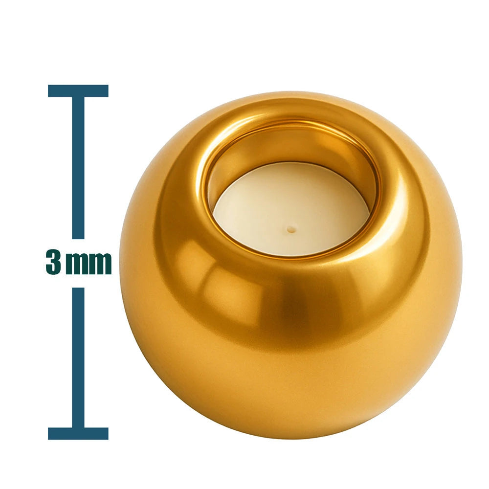 Bola Tope Acero Dorado 3mm con Goma para Fijar Charm