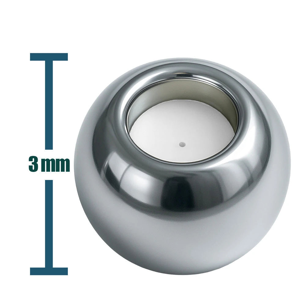 Bola Tope Acero Plateado 3mm con Goma para Fijar Charm