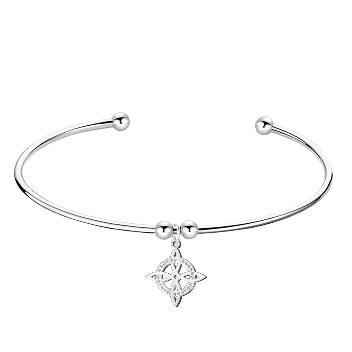 Brazalete Nudo de Bruja Acero Plateado