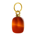 Charm colgante de ágata roja rectangular con aro de acero