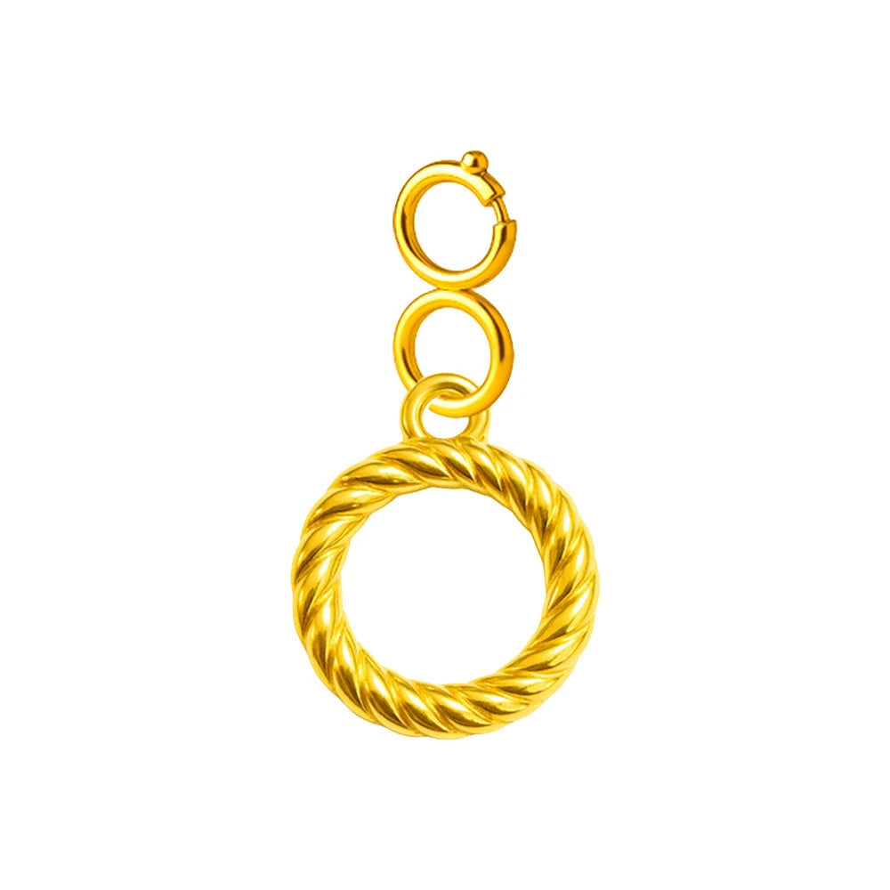 Charm Acero Dorado Chapado Oro 14K Aro Trenzado con Cierre