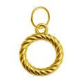 Charm Acero Dorado Chapado Oro 14K Aro Trenzado Colgante