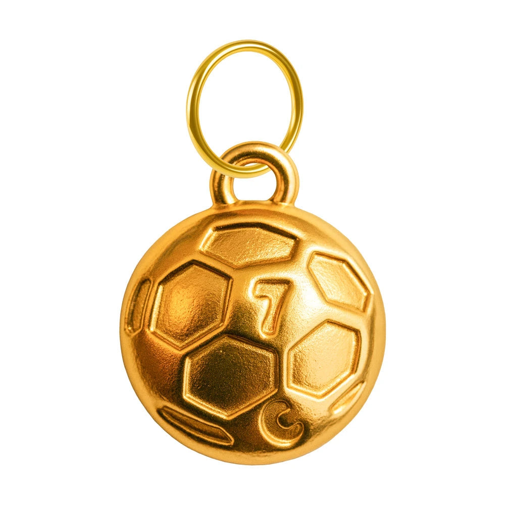 Charm Acero Dorado Chapado Oro 14K Balón de Fútbol Colgante