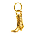 Charm Acero Dorado Chapado Oro 14K Bota Vaquera Colgante
