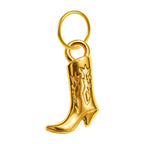 Charm Acero Dorado Chapado Oro 14K Bota Vaquera Colgante