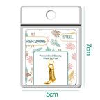 Charm Acero Dorado Chapado Oro 14K Bota Vaquera Colgante detalle