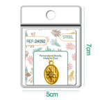 Charm Acero Dorado Chapado Oro 14K Brújula Colgante detalle