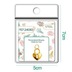 Charm Acero Dorado Chapado Oro 14K Candado Corazón Colgante detalle