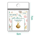 Charm Acero Dorado Chapado Oro 14K Concha Colgante detalle