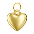 Charm Acero Dorado Chapado Oro 14K Corazón Abombado Colgante