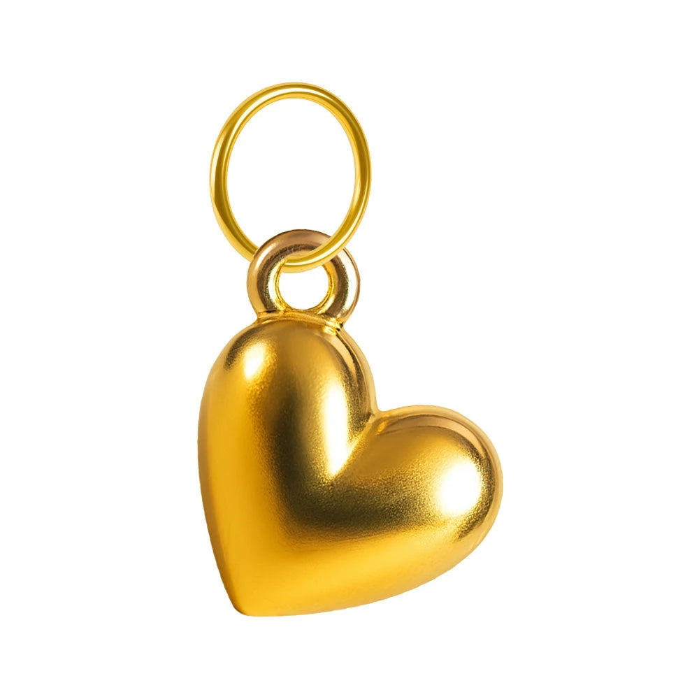 Charm colgante de corazón liso con aro de acero