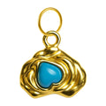 Charm colgante de corazón turquesa con aro de acero