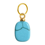 Charm colgante de escarabajo turquesa con aro de acero