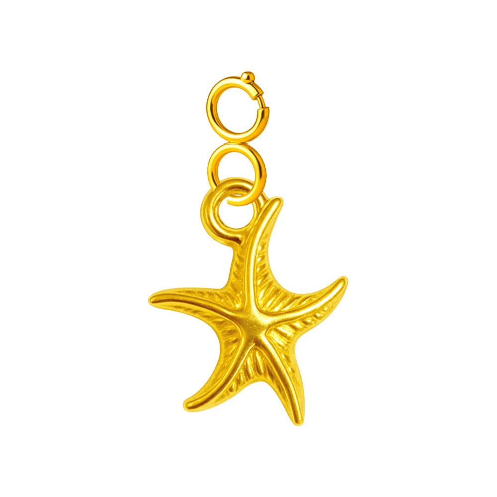 Charm Acero Dorado Chapado Oro 14K Estrella de Mar con Cierre