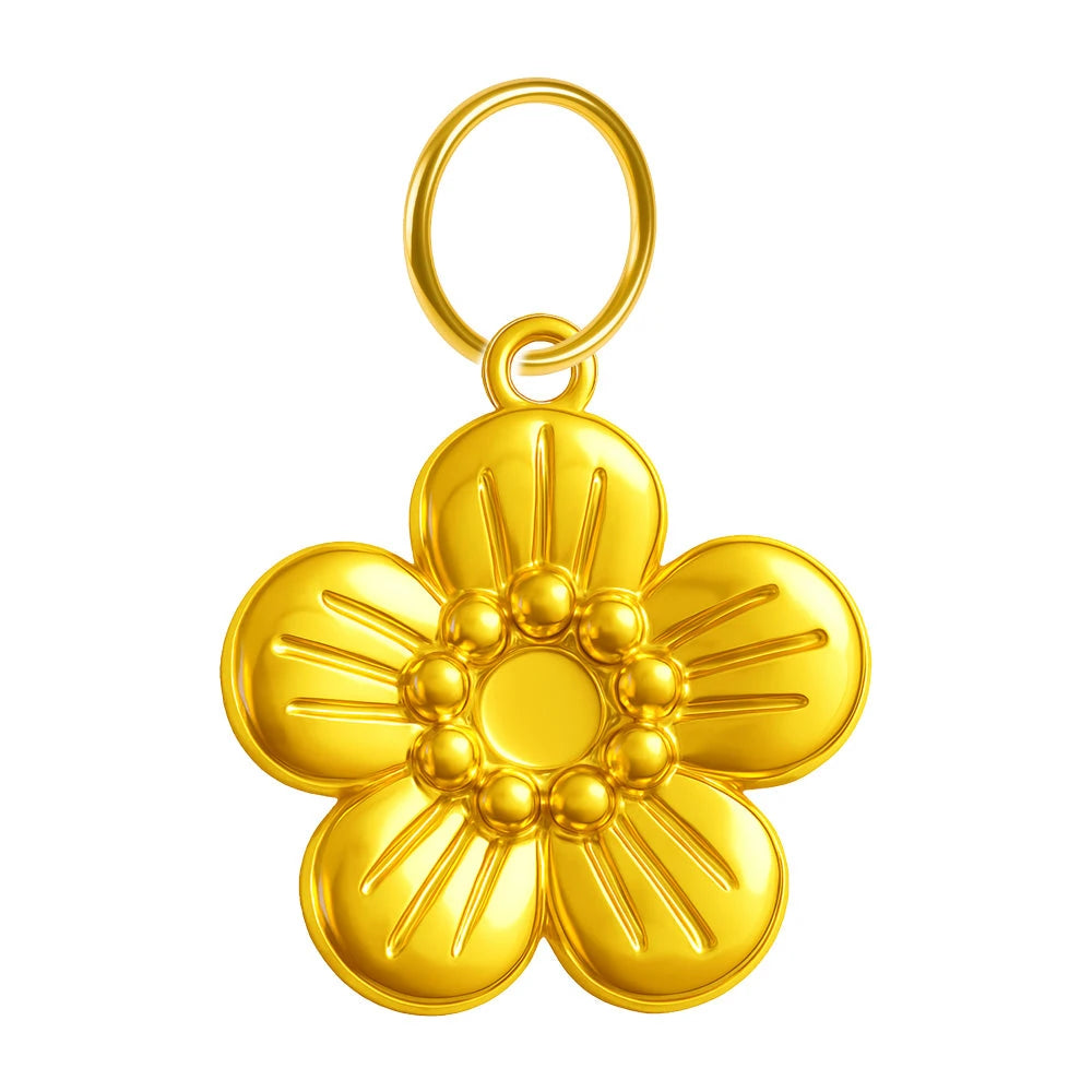 Charm colgante de flor con aro de acero