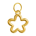 Charm Acero Dorado Chapado Oro 14K Flor Contorno Colgante