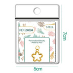 Charm Acero Dorado Chapado Oro 14K Flor Contorno Colgante detalle