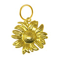 Charm Acero Dorado Chapado Oro 14K Girasol Colgante