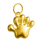 Charm Acero Dorado Chapado Oro 14K Huella Colgante