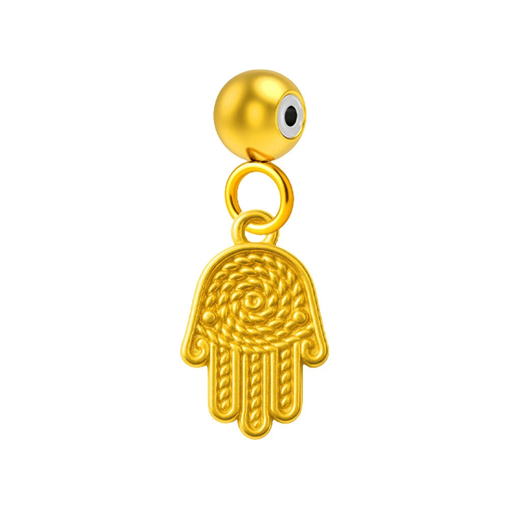 Charm Acero Dorado Chapado Oro 14K Mano de Fátima Lisa