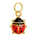 Charm colgante de mariquita roja con aro de acero