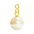 Charm Acero Dorado Chapado Oro 14K Perla Botón con Cierre