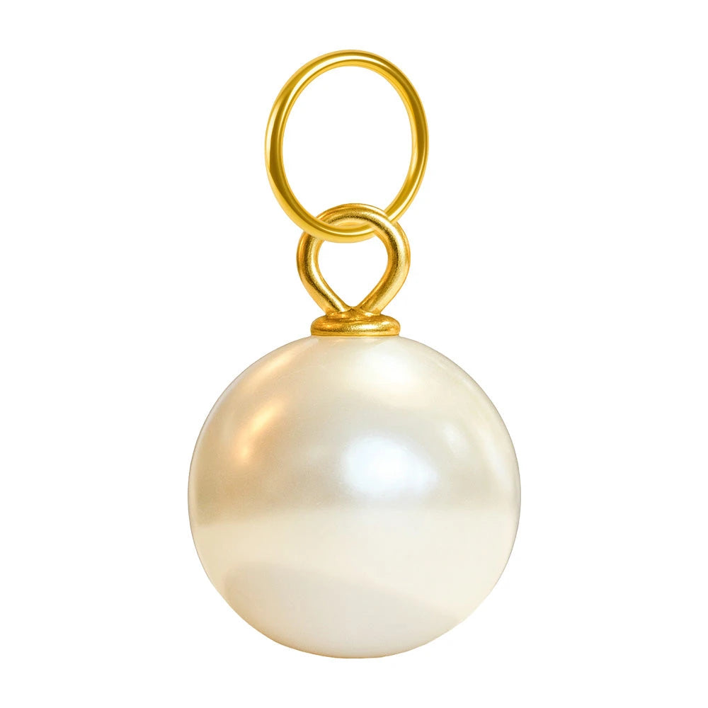 Charm colgante de perla natural con aro de acero