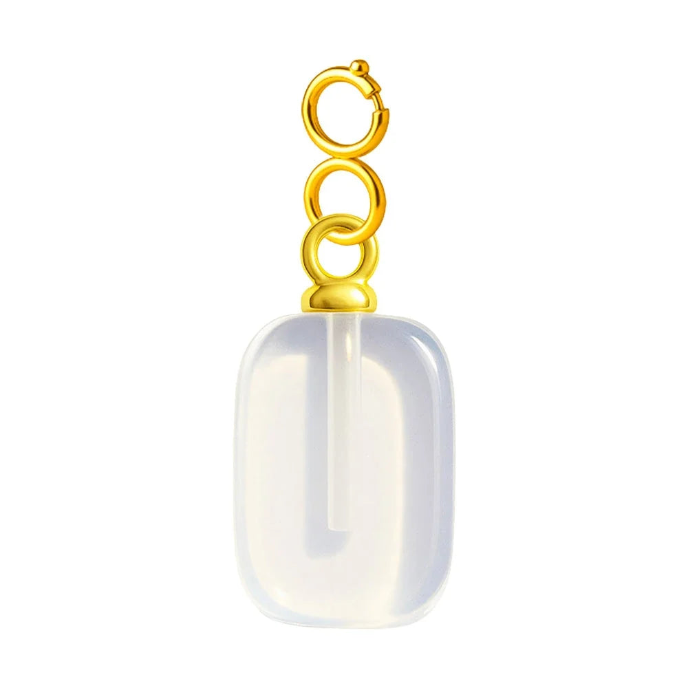 Charm de Piedra en Acero Dorado Chapado Oro 14K con Cierre - Color de Piedra Opalina - SKU 224067