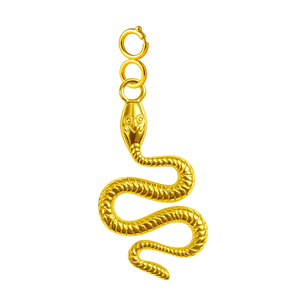 Charm Acero Dorado Chapado Oro 14K Serpiente con Cierre