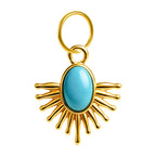 Charm colgante de sol turquesa con aro de acero