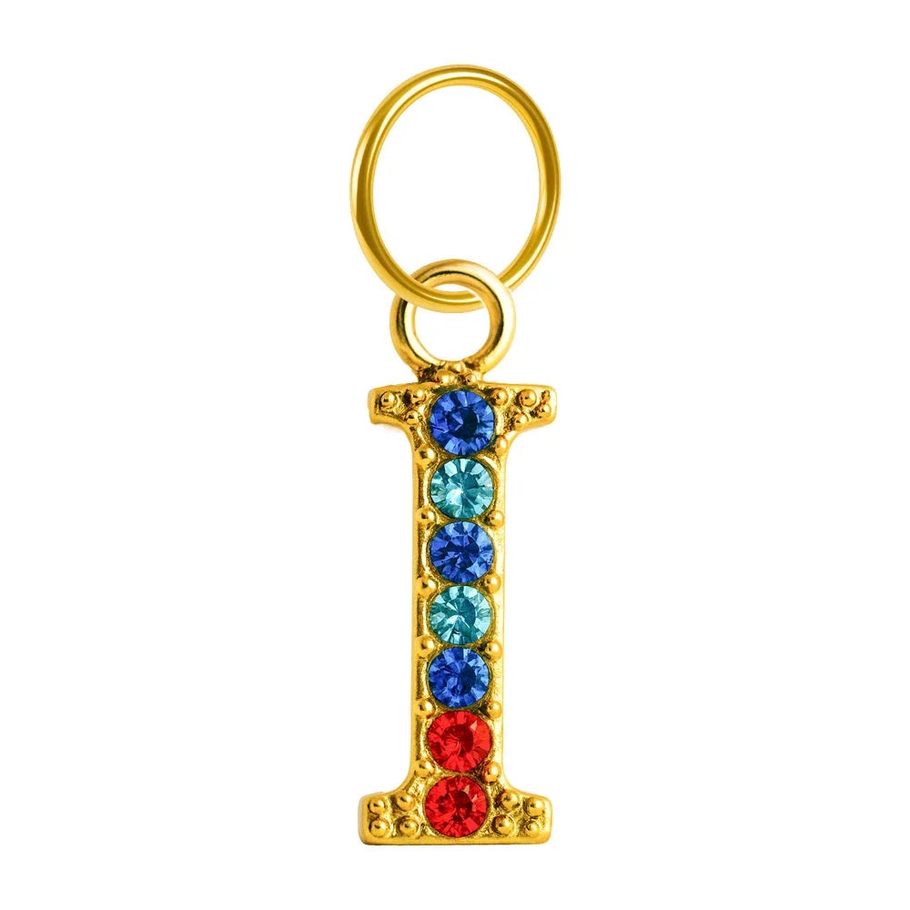 Charm Colgante con Letra Inicial y Circonita - Letra I - SKU 24006